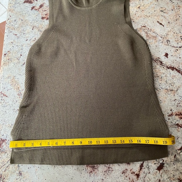 HIGHLINE COLLECTIVE SLEEVELESS TURTLENECK TOP DARK GREEN Sz LX - Picture 10 of 12